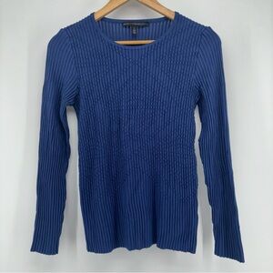 White House Black Market‎ Knit Top S Blue Business Casual Classic Sweater Dainty